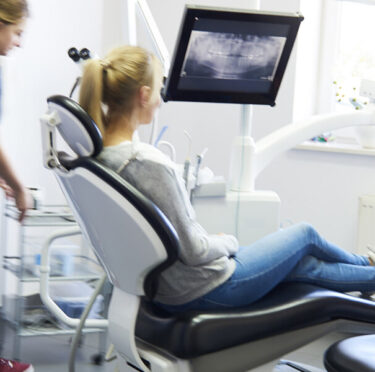 A lady with dentists